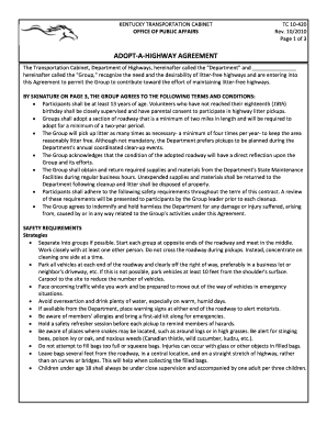 Kentucky Adopt-A-Highway Agreement