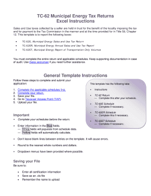 TC-62 Municipal Energy Tax Returns