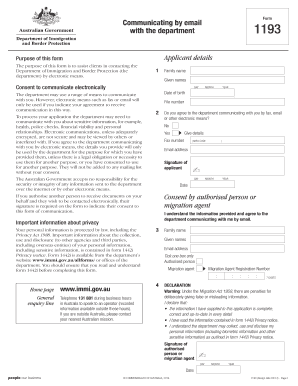 Australian Immigration Email Consent Form