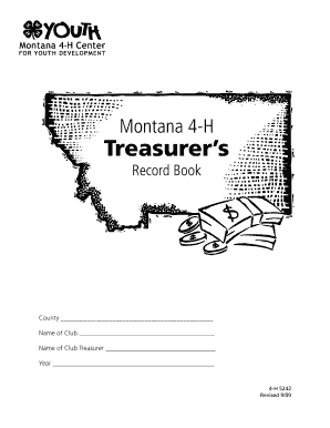 Montana 4-H Treasurer's Record Book
