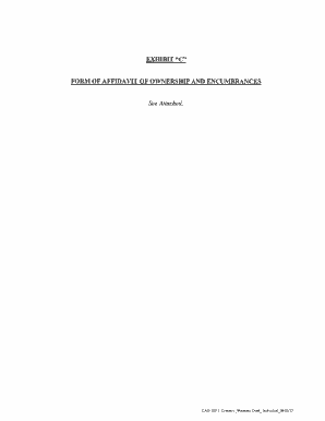 Affidavit of Ownership and Encumbrances