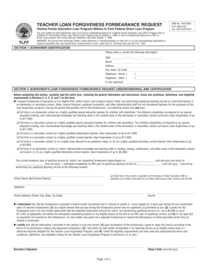 Teacher Loan Forgiveness Forbearance Request