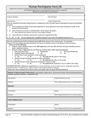 Human Participants Form