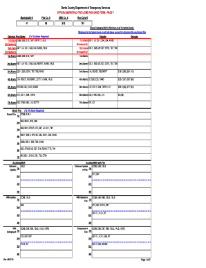 Berks County Fire & EMS Run Card Form
