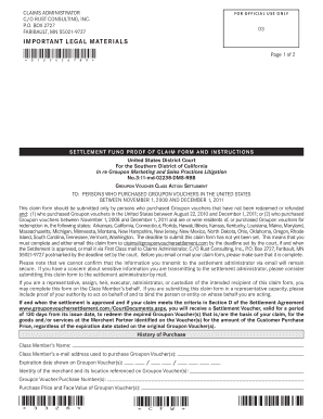 Groupon Voucher Class Action Settlement Claim Form