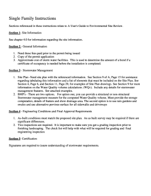 Single Family Stormwater Management Plan