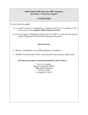 Multi-Family Bulky Item Fee Claim Form