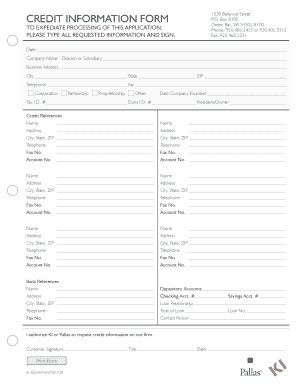 Credit Information Form