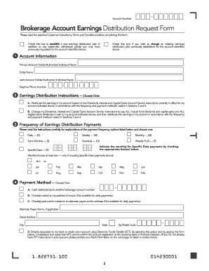 Brokerage Account Earnings Distribution Request Form