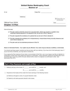 Chapter 13 Bankruptcy Plan