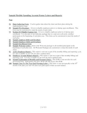 Flexible Spending Account Data Gathering Form