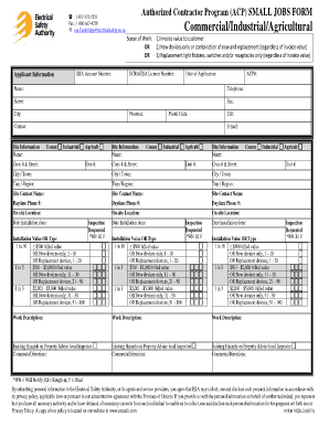 Authorized Contractor Program Small Jobs Form