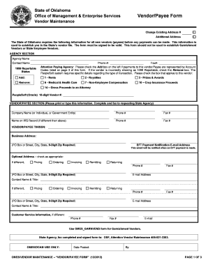 Oklahoma Vendor Maintenance Form