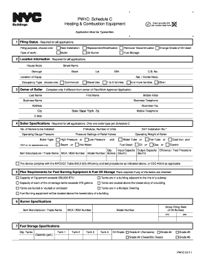 Schedule C: Heating & Combustion Equipment Application