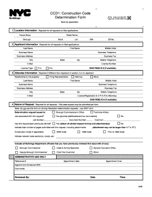 Construction Code Determination Form