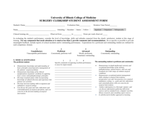 Surgery Clerkship Student Assessment Form
