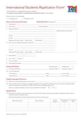 International Students Application Form