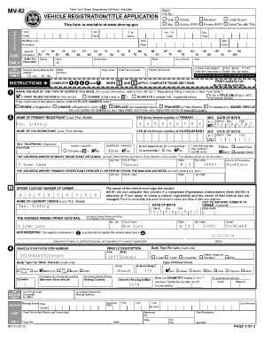 New York Vehicle Registration/Title Application