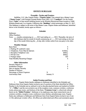 Office Sublease Agreement