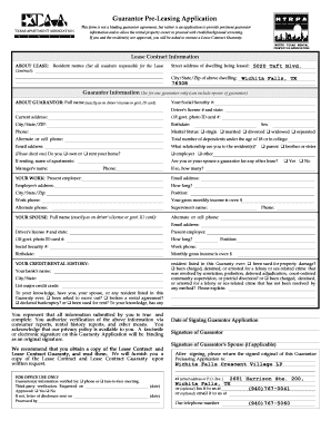 Guarantor Pre-Leasing Application