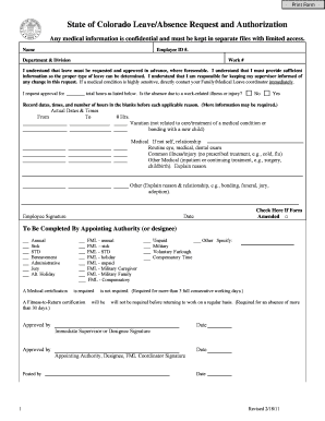 Colorado Leave Request Form