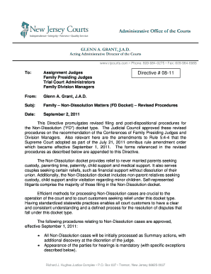 New Jersey Non-Dissolution Family Court Complaint