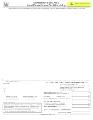 CLGS-32-3 Quarterly Estimated Local Earned Income Tax Form