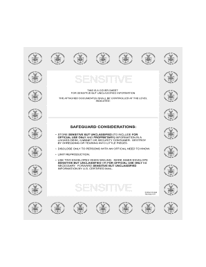 sensitive but unclassified cover sheet