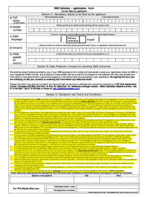 UK Visa Application SMS Service Form