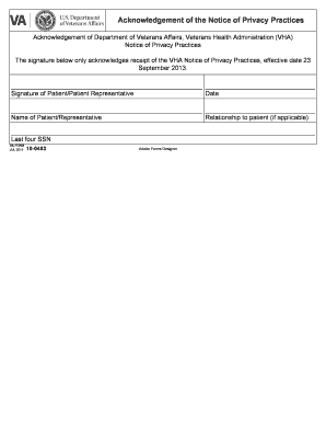 Acknowledgement of Privacy Practices