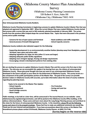 Oklahoma County Master Plan Amendment Survey