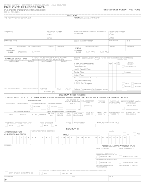California Employee Transfer Data Form