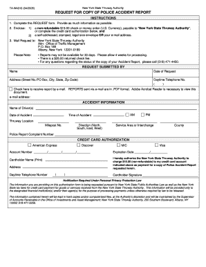 New York Police Accident Report Request Form