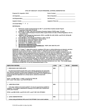 Civilian Personnel Administration Checklist