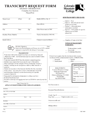 Transcript Request Form