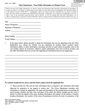 Texas Public Information Act Request Form