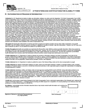 Attestations and Certifications for Eligibility Form