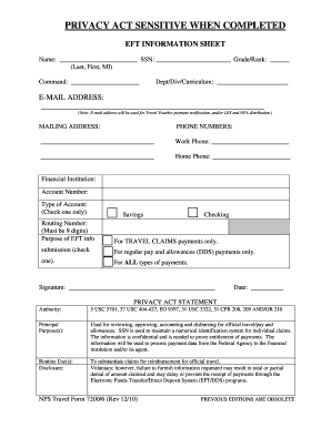NPS Travel Form 7200/6