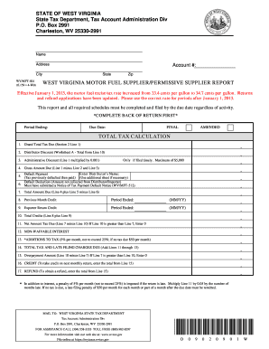 West Virginia Motor Fuel Supplier Report