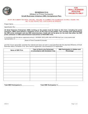 Small Business Initiative Affidavit