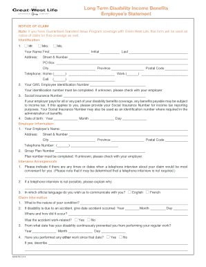 Long Term Disability Claim Form