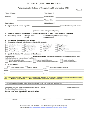 Patient Request for Medical Records