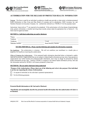 Authorization for Release of Protected Health Information