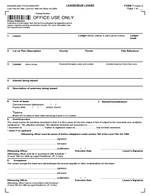 Queensland Lease/Sublease Form 7