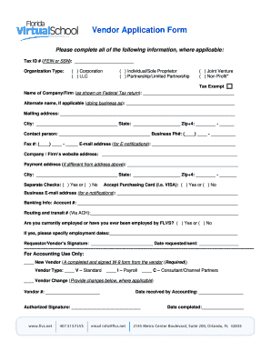 Vendor Application Form