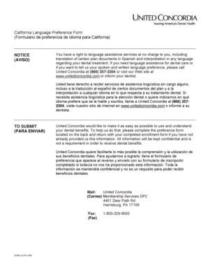 California Language Preference Form