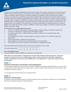 Request for Optional Exemption as a Student