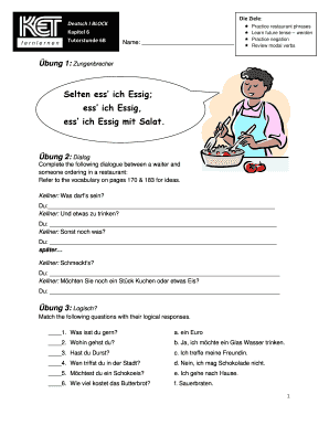 Deutsch Übungsblatt