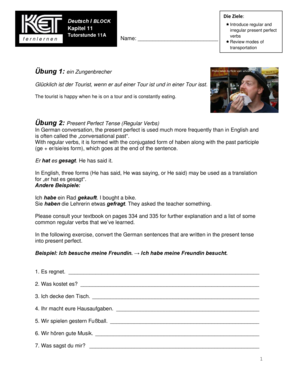 Deutsch Übungsblatt