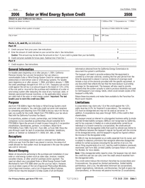 California Solar or Wind Energy System Credit Form 3508